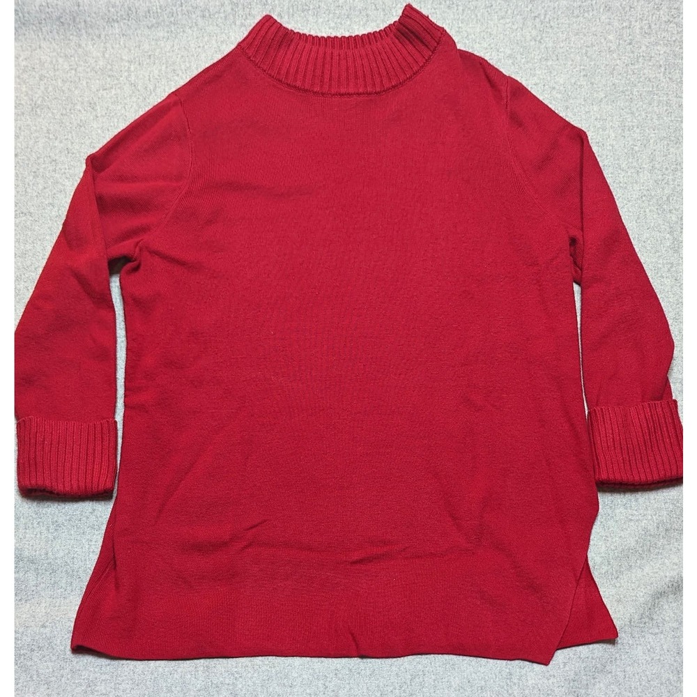 Chicos Women's Red Pullover Turtleneck Tunic Sweater Size 3P (16-18) EUC
